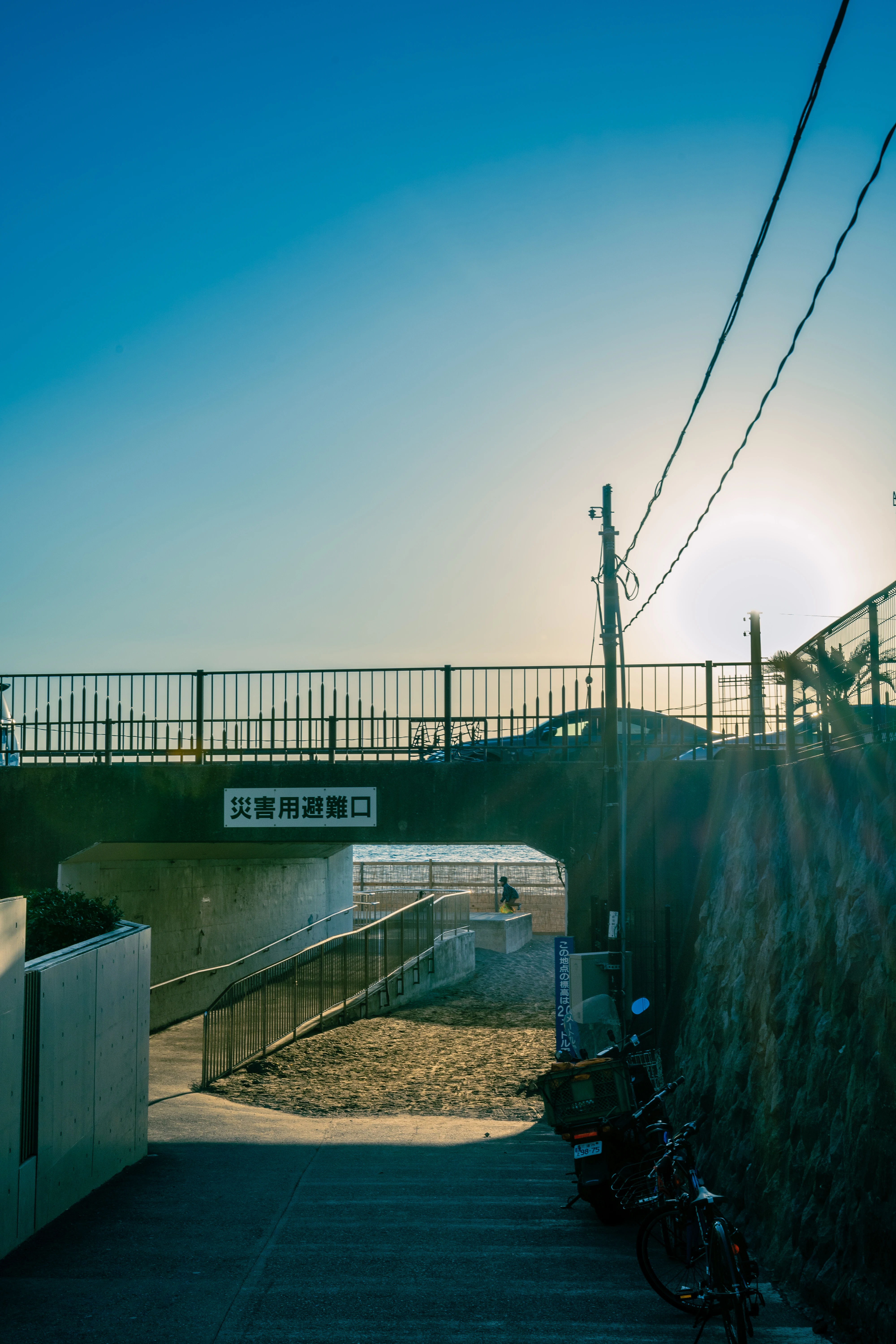 Quiet Pathway to the Seaside at Sunset